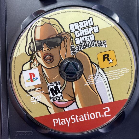 Grand Theft Auto San Andreas (PlayStation 2, 2004) PS2 Game Disc Case Manual Map - Picture 7 of 15